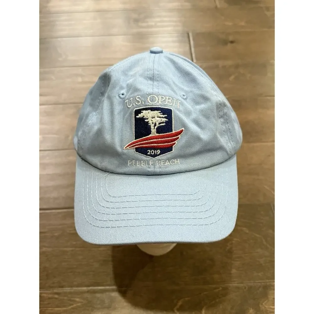 US Open Golf Pebble Beach 2019 Blue Adjustable Strapback Hat Cap USGA Member